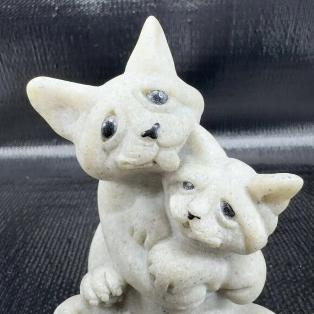 Vintage Quarry Critters Celine And Cleo Cat Figurine 2001 Second‎ Nature Design